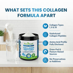 ForestLeaf grass-fed collagen powder, pasture-raised and natural.