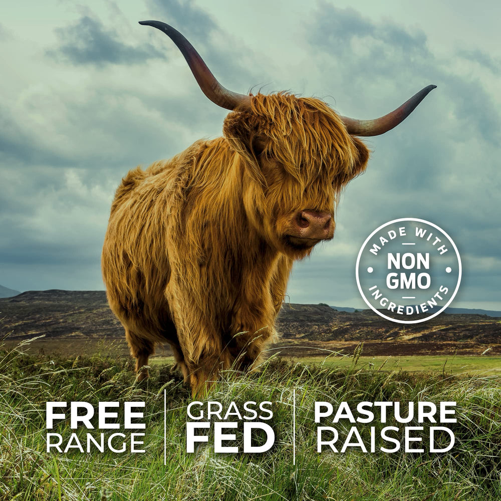 ForestLeaf grass-fed pasture-raised label signals high-quality ingredients and ethical sourcing.