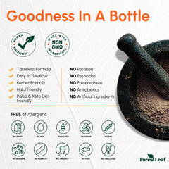 ForestLeaf Quercetin ingredients panel highlights quercetin and bromelain blend