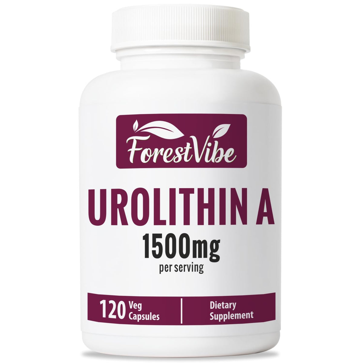 ForestVibe Urolithin A bottle front highlighting high-potency formula.
