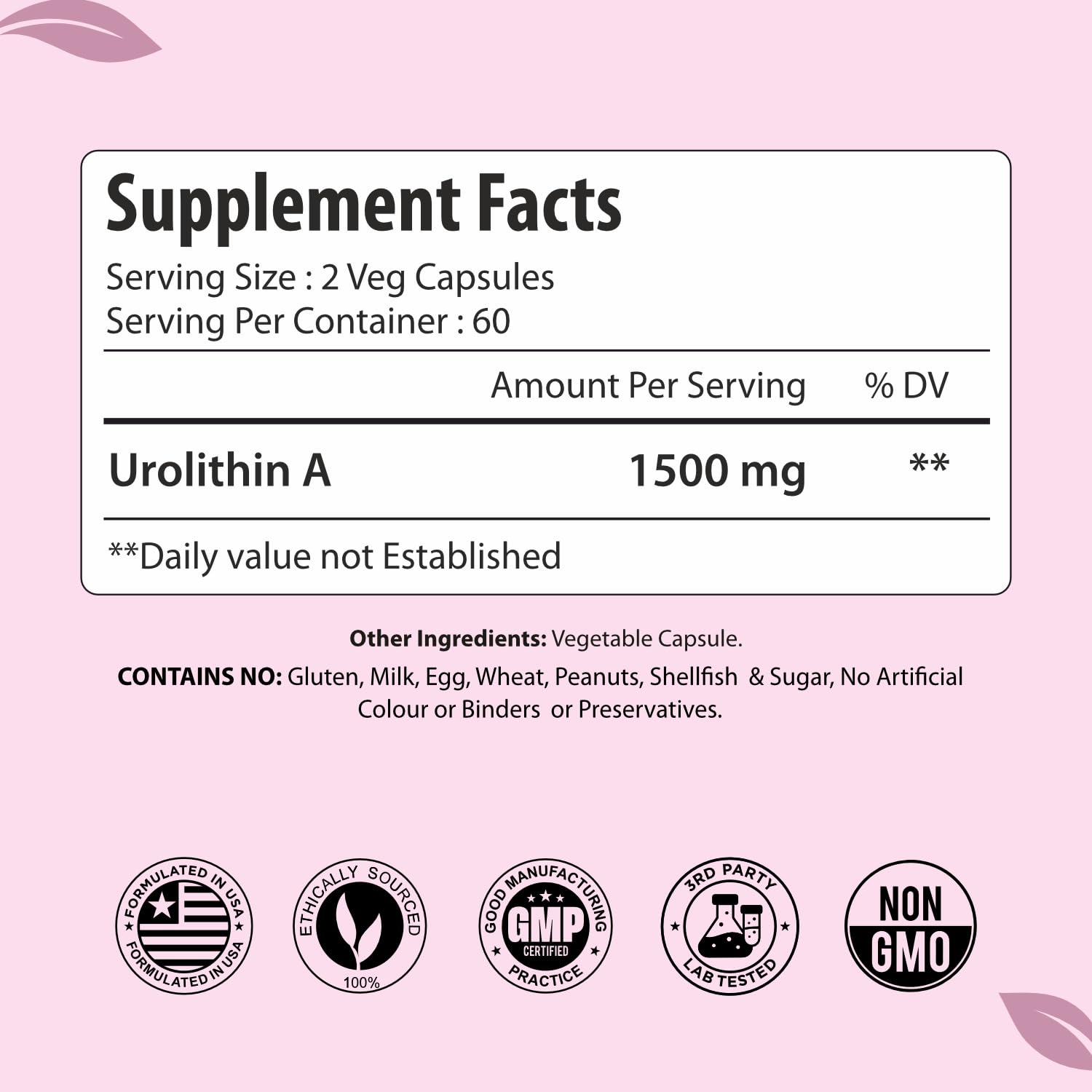 ForestVibe Urolithin A capsules pack shows vegan capsules.