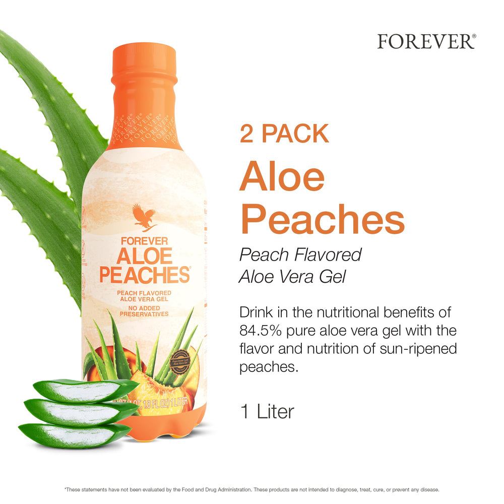 Forever Aloe Peaches peach-flavor closeup highlighting natural flavor