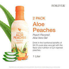 Forever Aloe Peaches peach-flavor closeup highlighting natural flavor