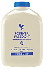 Forever Freedom orange bottle highlights joint support with aloe and glucosamine.