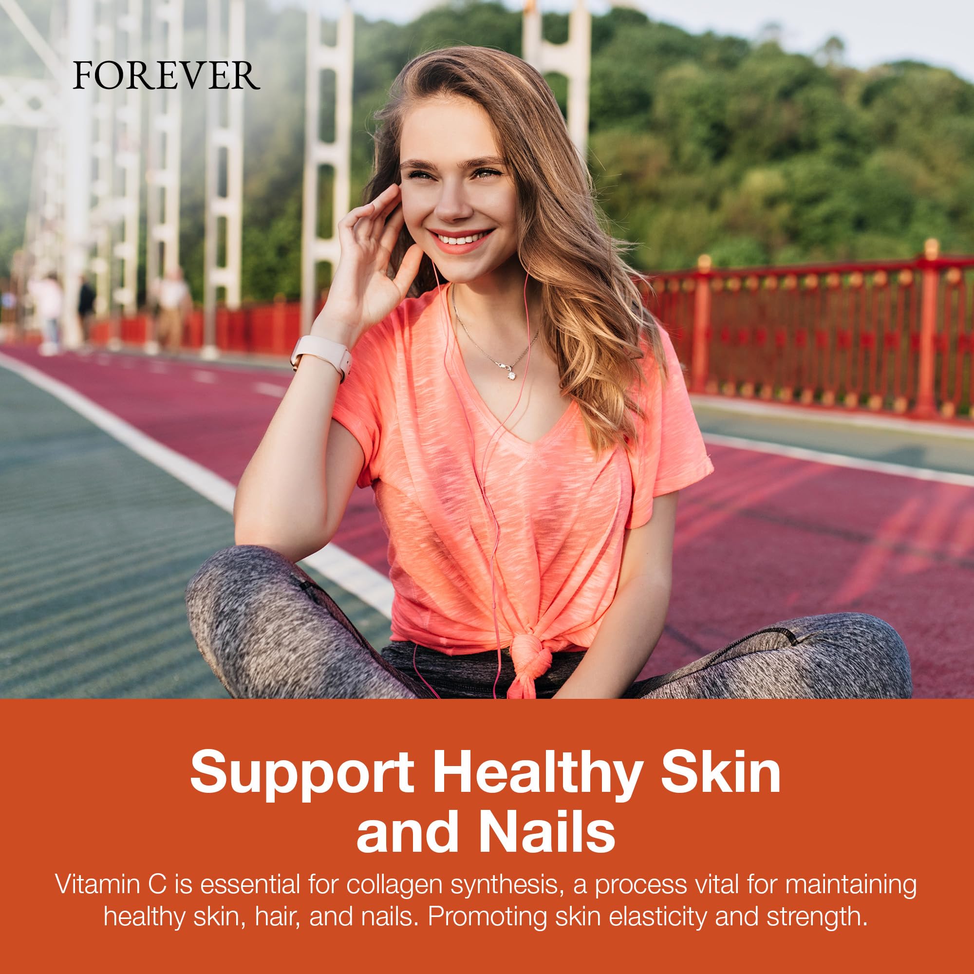 Orange honey flavor Absorbent-C tablet being enjoyed for daily wellness