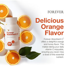 Two-bottle Forever Living Absorbent-C packaging displayed on shelf