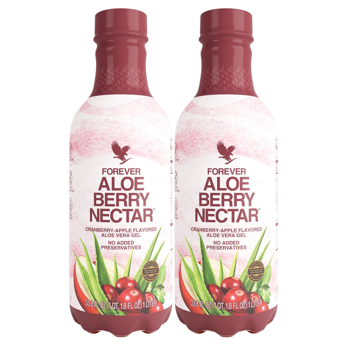 Forever Living Aloe Berry Nectar bottle front, preservative-free lifestyle option