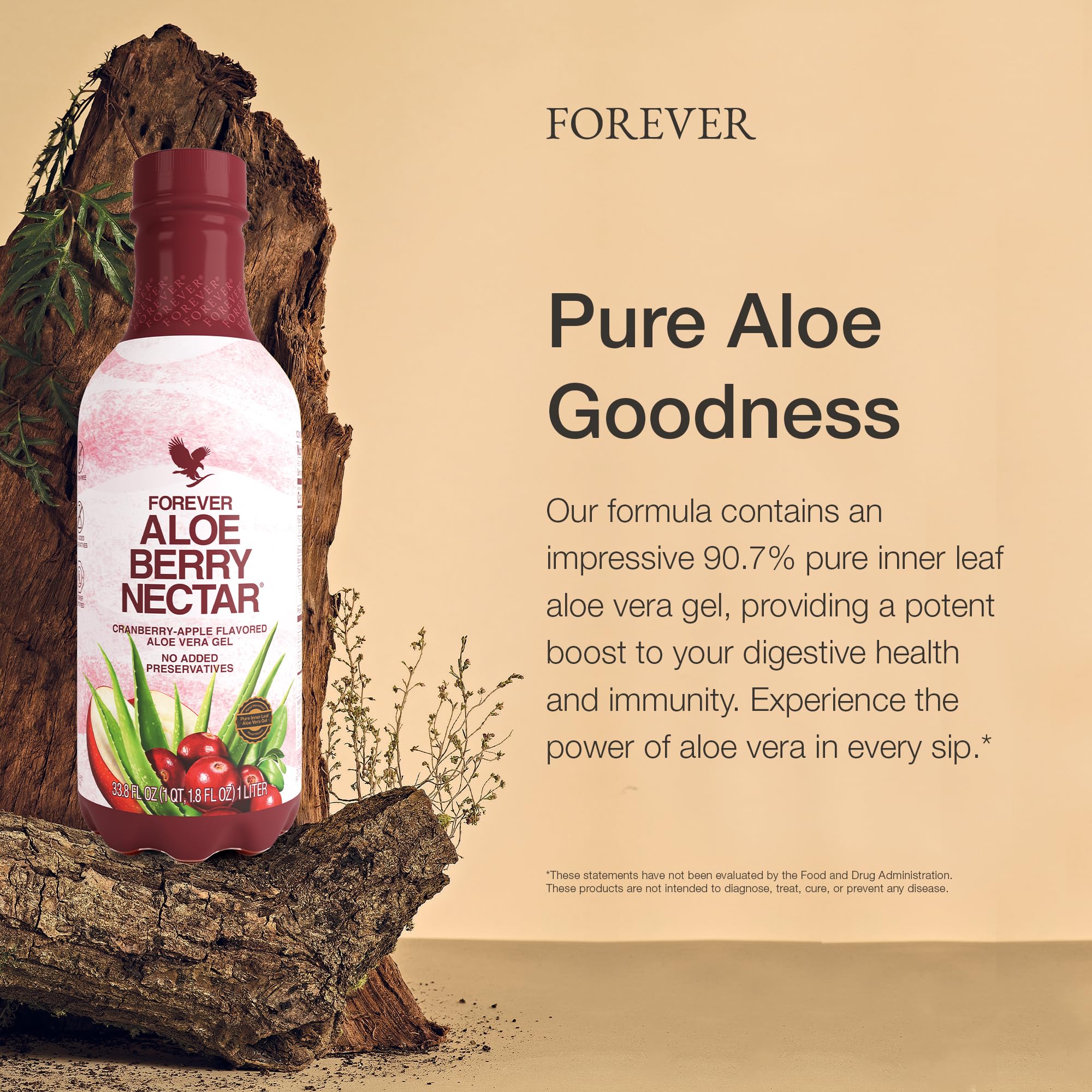 Pouring Forever Living Aloe Berry Nectar into a glass