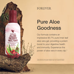 Pouring Forever Living Aloe Berry Nectar into a glass