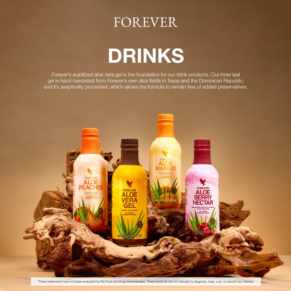 Forever Living Aloe Peaches dispensing pump demonstration for convenient serving.
