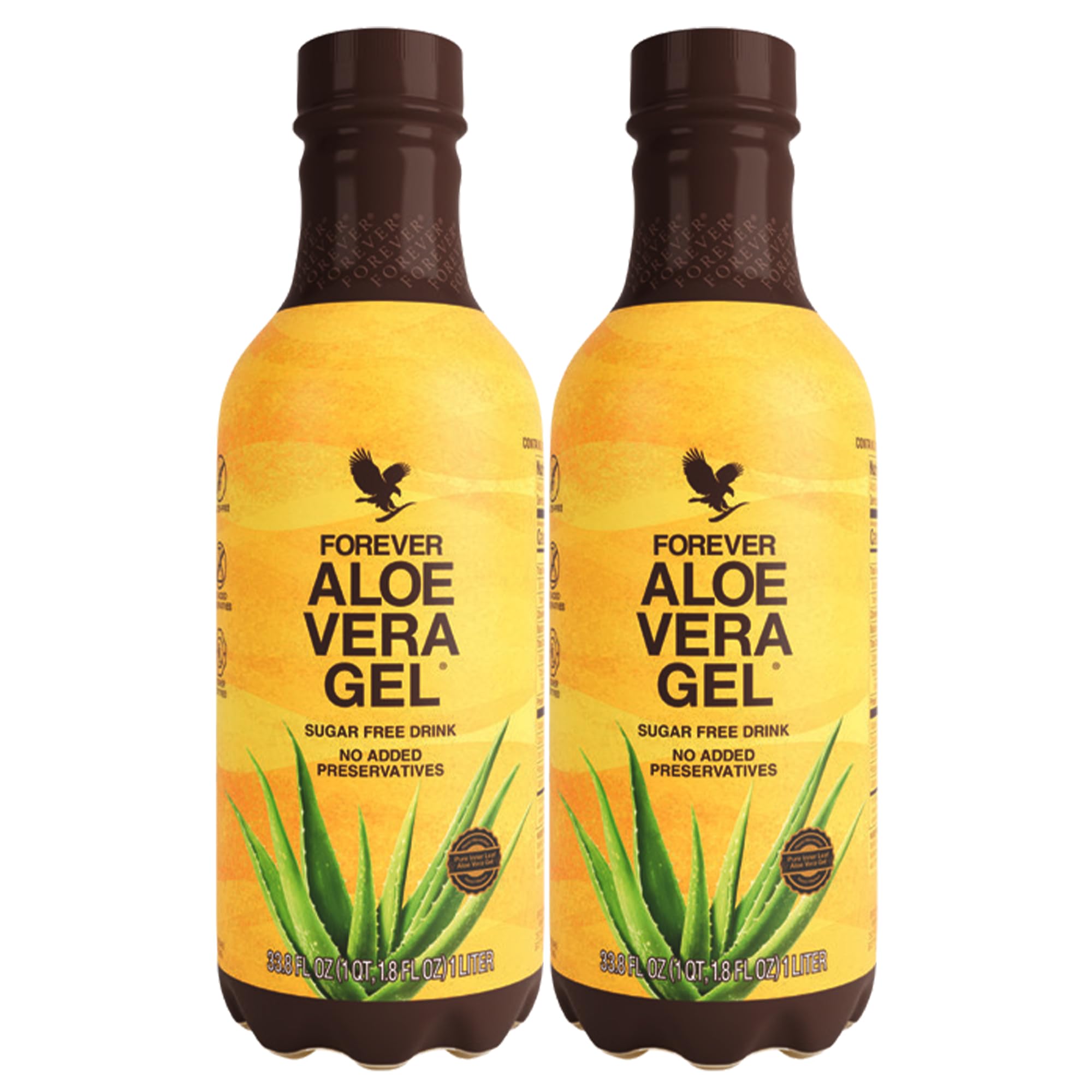Forever Living Aloe Vera Gel inner leaf juice; two-pack for daily refreshment.
