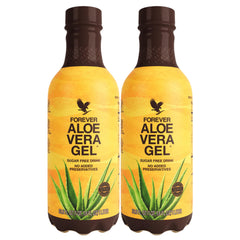 Forever Living Aloe Vera Gel inner leaf juice; two-pack for daily refreshment.