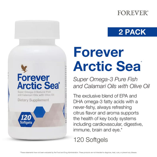 Closeup of Arctic Sea Omega-3 softgels highlighting gluten-free formula and pleasant citrus aroma.