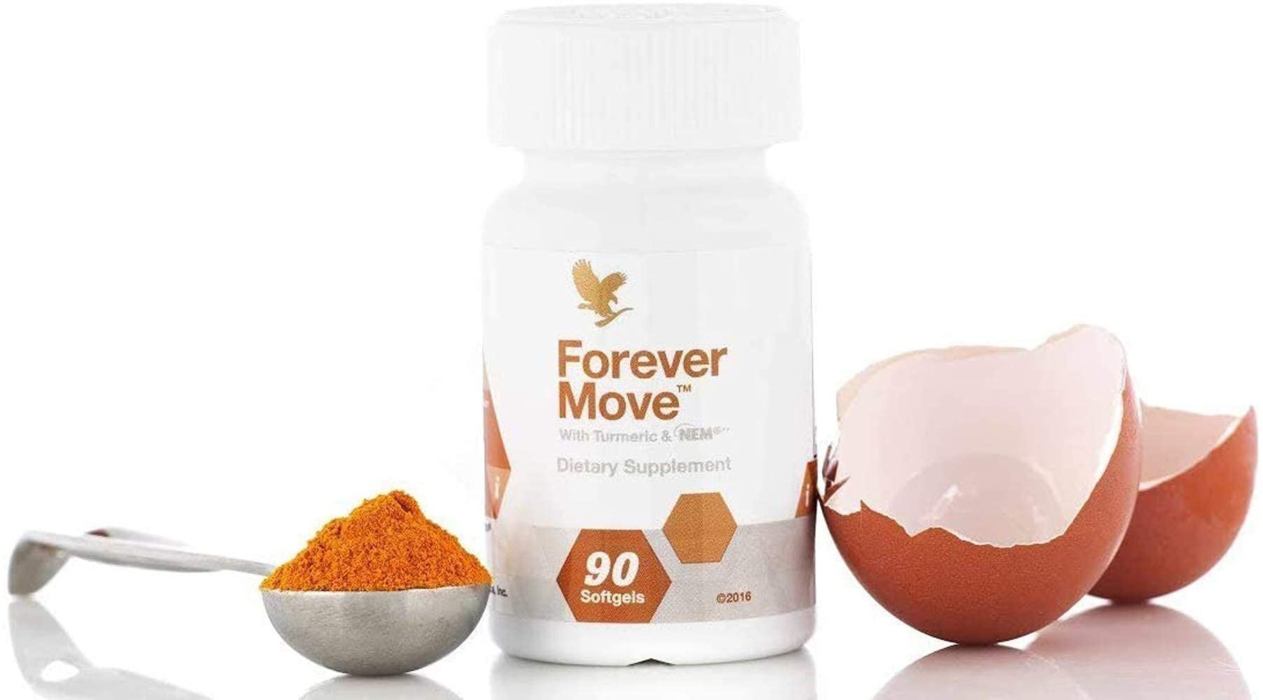 Forever Move bottle pouring highlights easy-to-take joint support for active lifestyles.