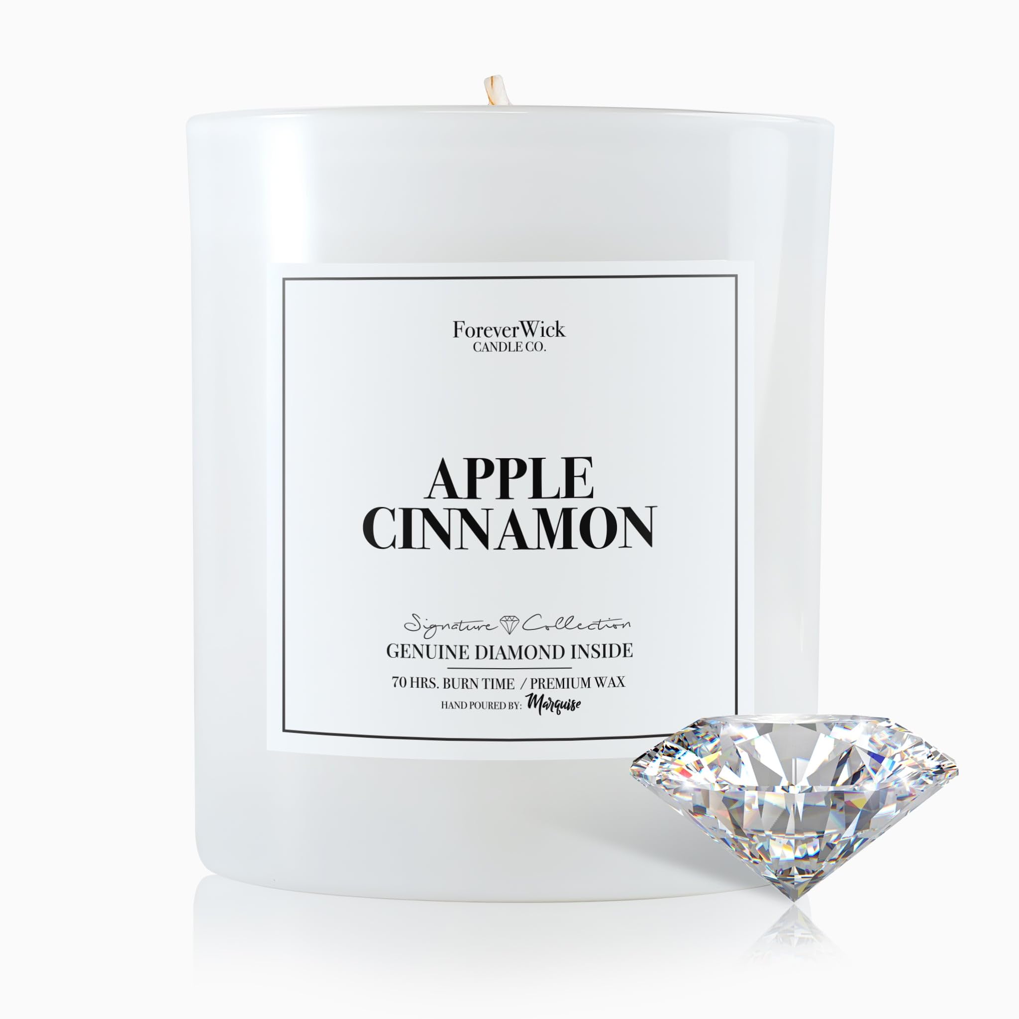 ForeverWick Apple Cinnamon Surprise Candle jar glow for cozy evenings.