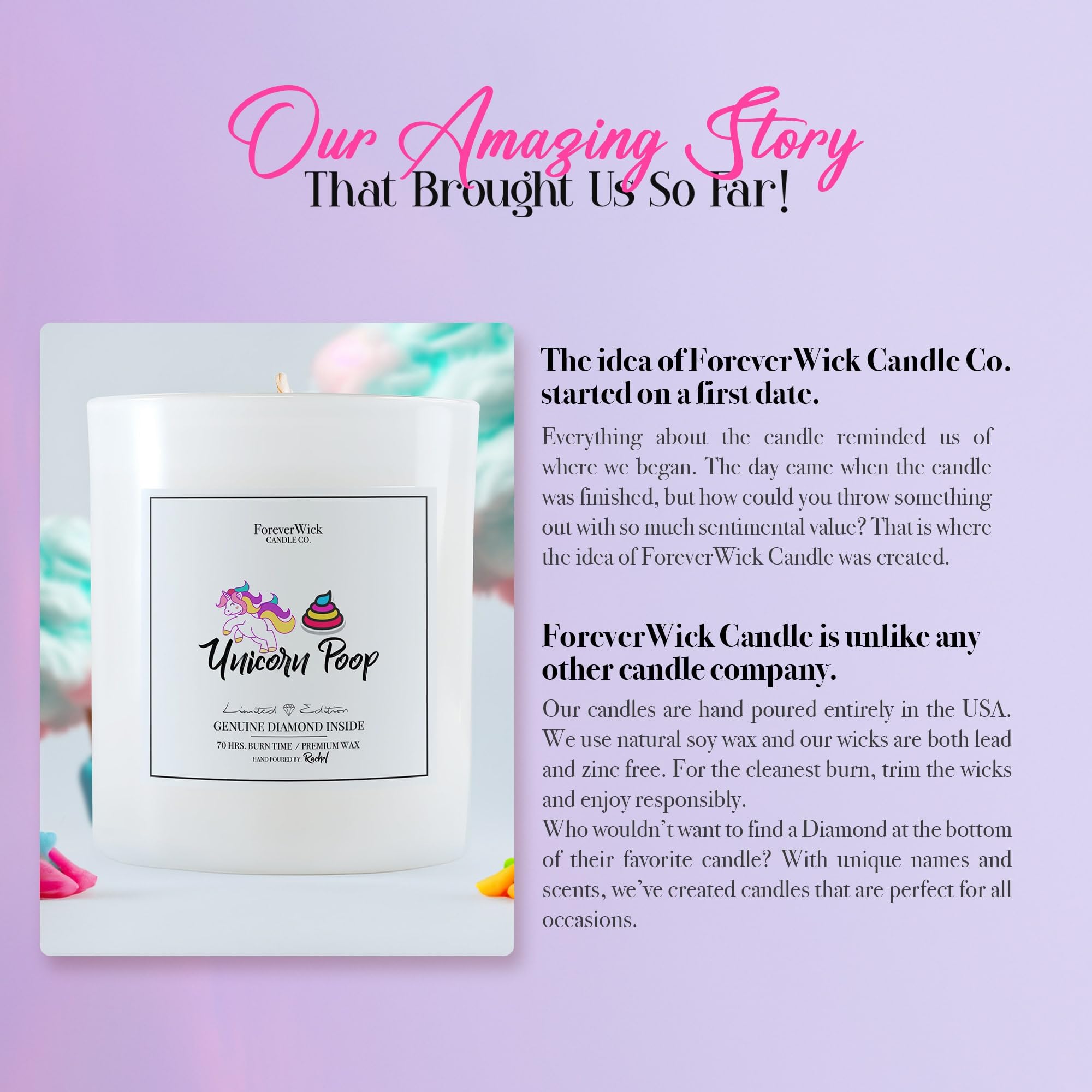ForeverWick Clear glass jar candle design with elegant finish.