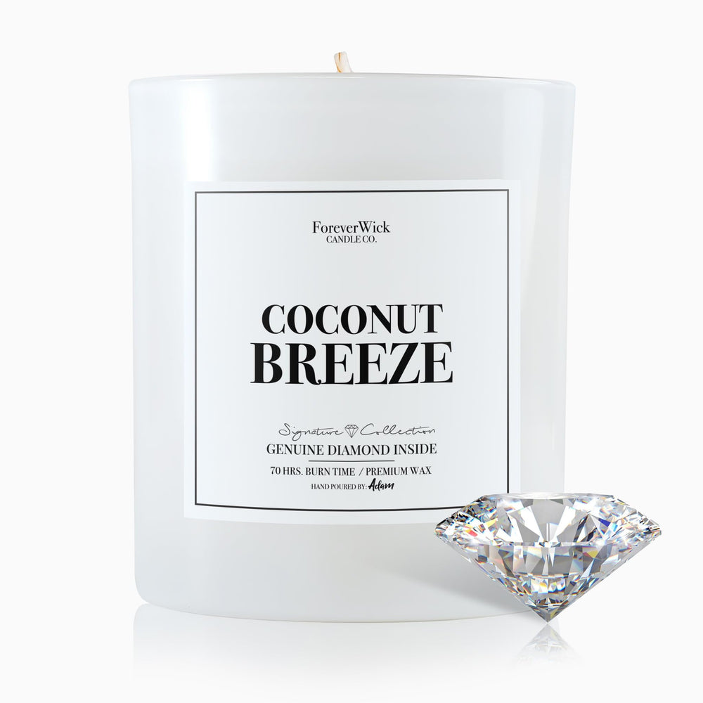 ForeverWick Coconut Breeze candle front view in a clear jar for cozy decor.