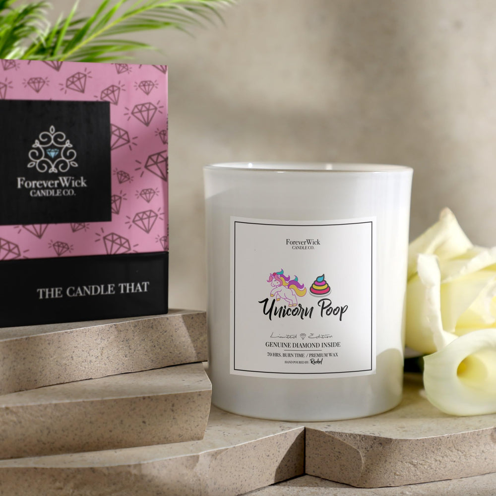 ForeverWick Diamond Inside Candle Jar showcases a surprise keepsake.