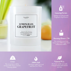 Foreverwick Lemongrass Grapefruit candle cotton wick ensures steady flame