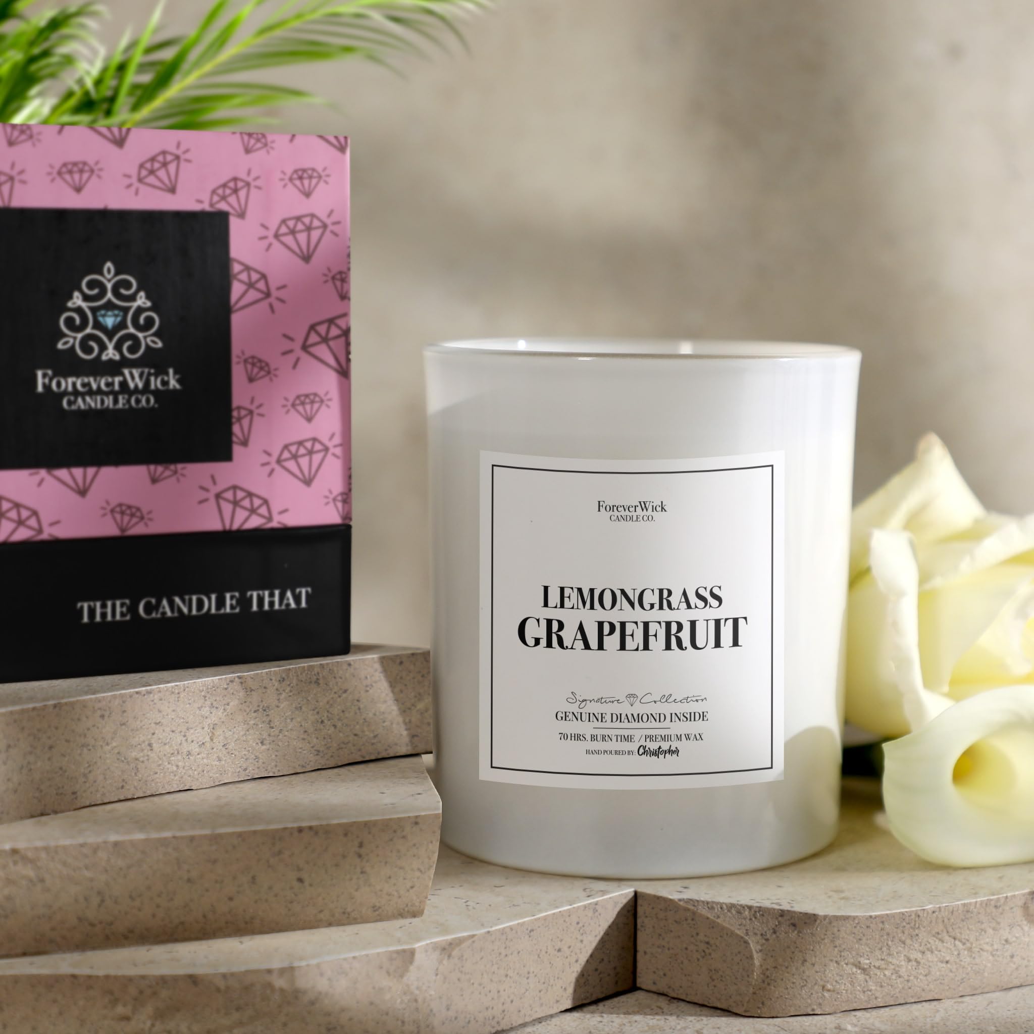 Foreverwick Lemongrass Grapefruit candle wax pour shows clean burn potential