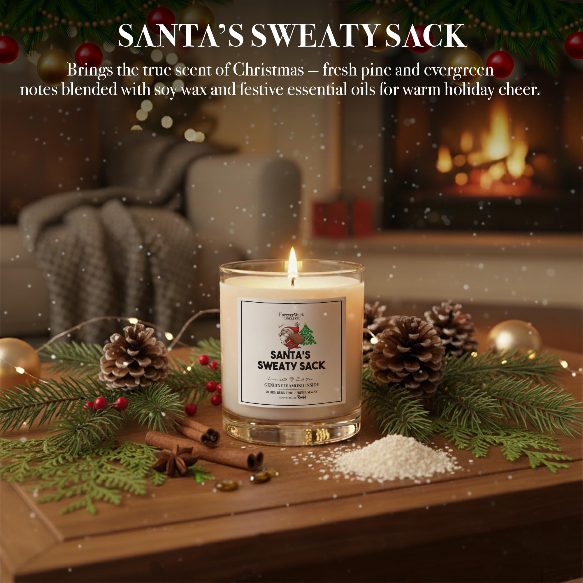 Burn-time focus image demonstrates up to 70 hours of warm fragrance.