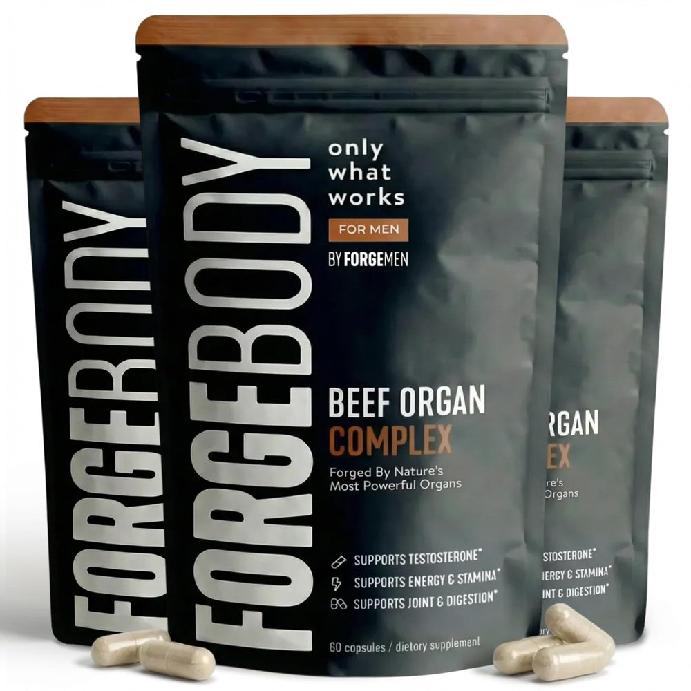 FORGEBODY Beef Organ Complex bottle on shelf for easy daily supplementation