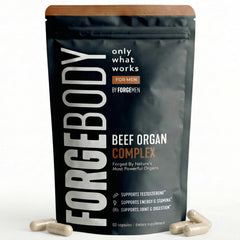 FORGEMEN FORGEBODY Beef Organ Complex bottle for convenient daily supplementation.