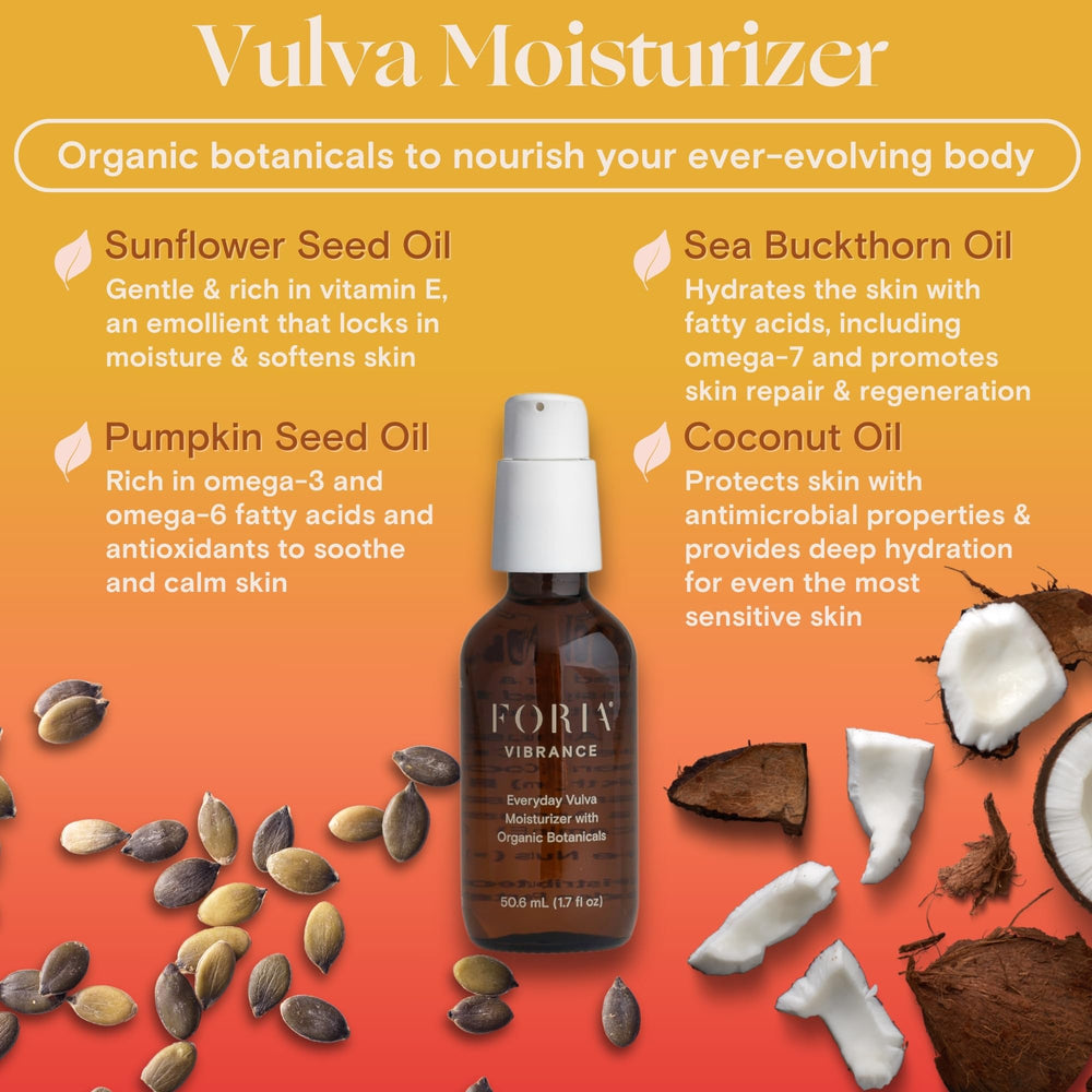 FORIA Everyday Vulva Moisturizer featuring pumpkin seed oil nourishes delicate skin