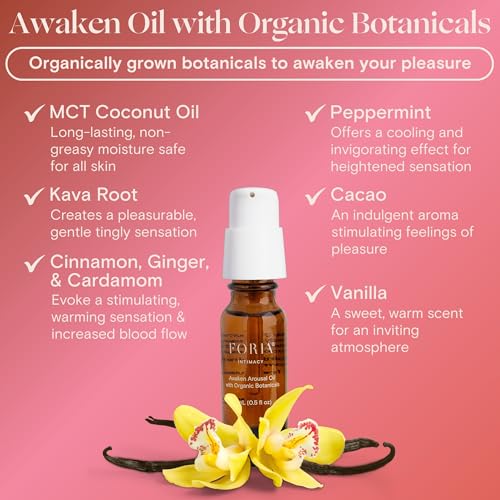 Foria Awaken Oil pump—twist to unlock and easy, precise dispensing.