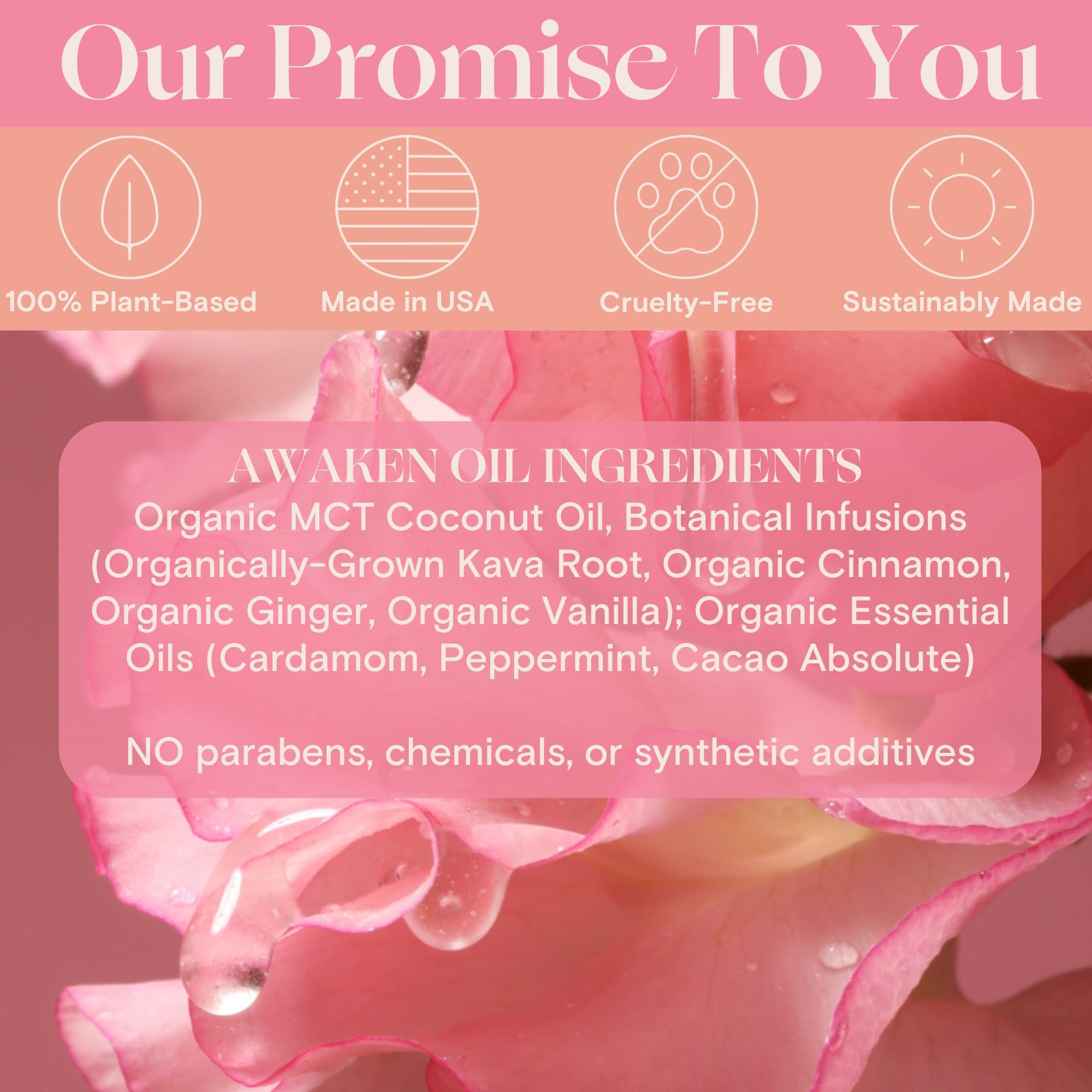 Foria Organic ingredients—clean, vegan formula with natural oils and no fragrances.