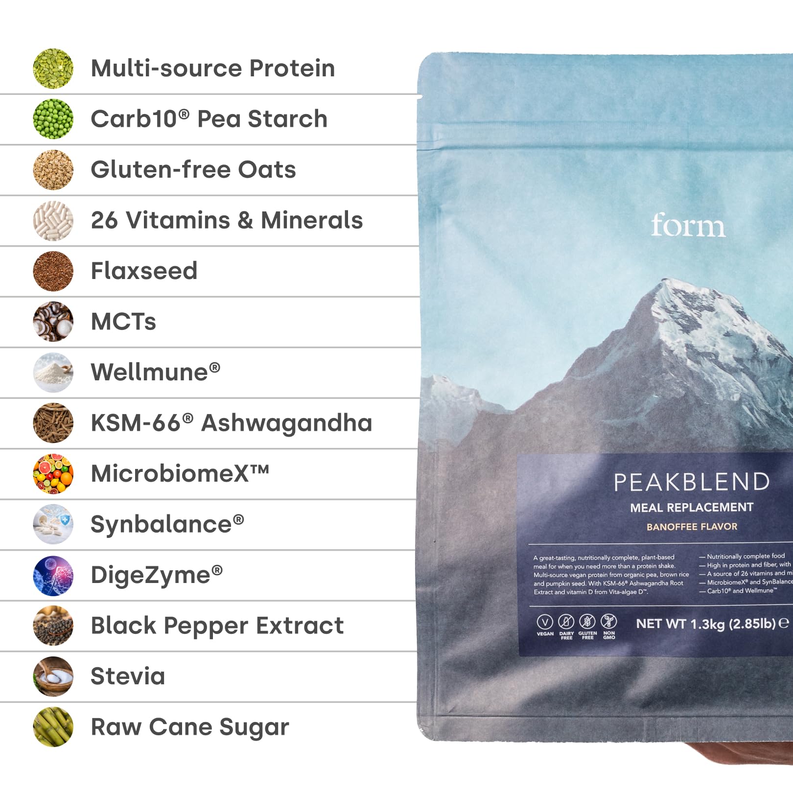 Form Peakblend smoothie in a glass after blending