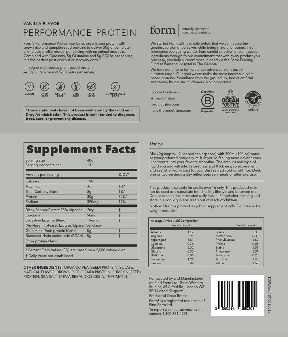 Form Performance Protein Informed Sport certified product