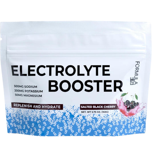 Formula 369 Electrolyte Booster bottle in black cherry flavor ready for hydration.