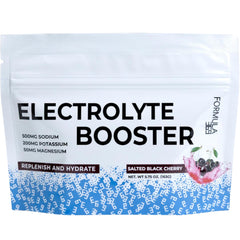 Formula 369 Electrolyte Booster bottle in black cherry flavor ready for hydration.