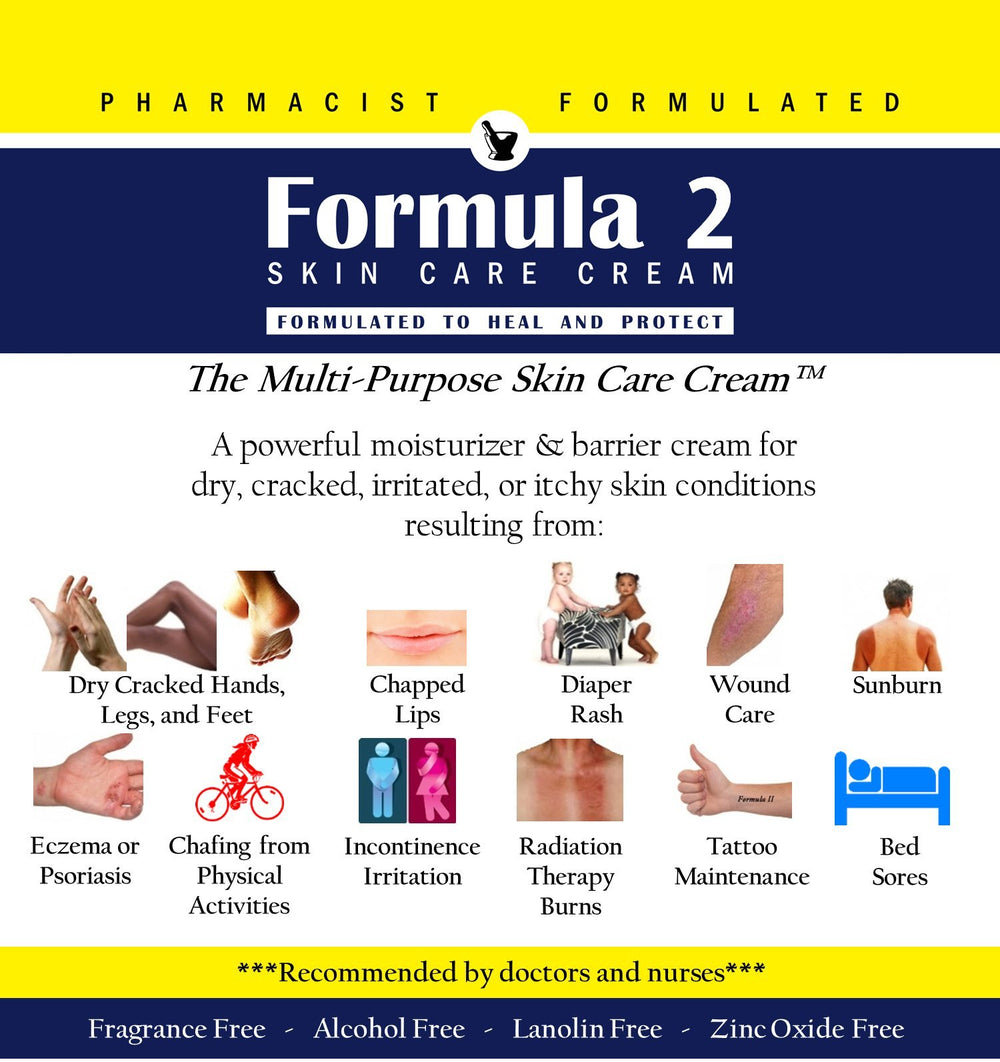 Applying Formula 2 Skin Care Cream to hands for intensive moisturization.