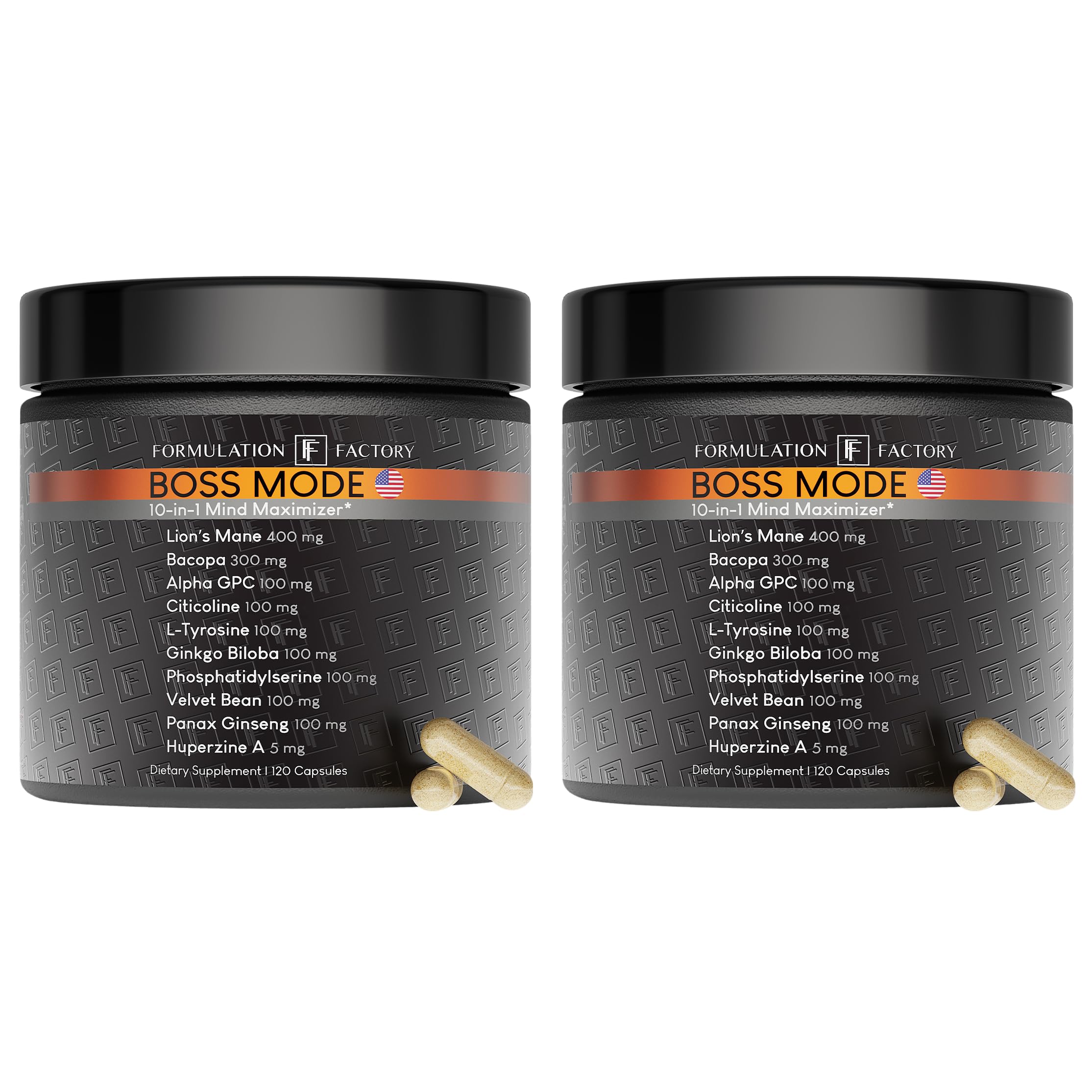 Formulation Factory BOSS Mode bottle-front view supporting easy daily focus