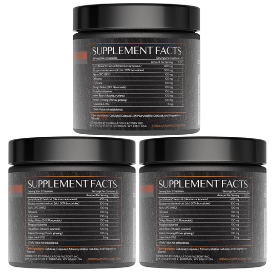 Formulation Factory Boss Mode label closeup highlights ingredient list and branding.