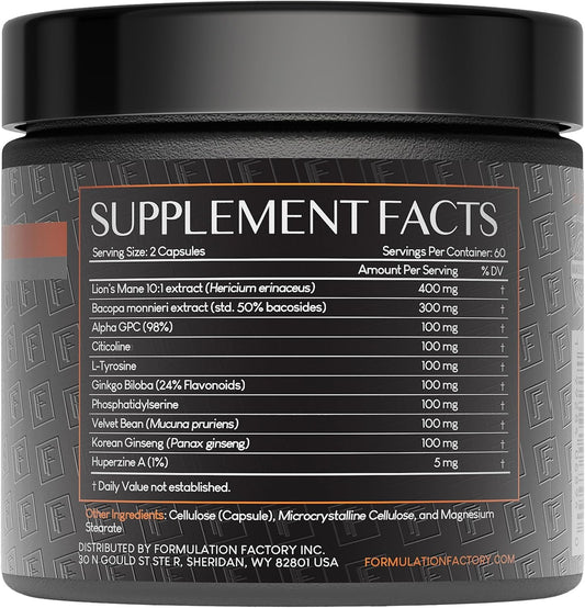 Formulation Factory BOSS Mode capsules on spoon for quick cognitive support