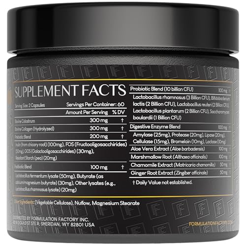 Formulation Factory Gut Intellect front label highlights the 10-in-1 formula.