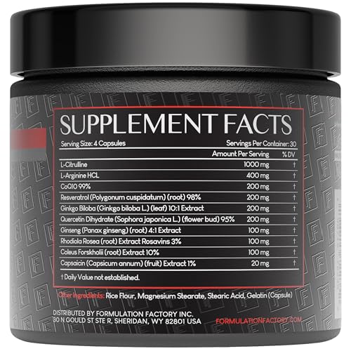 Close-up of Heart of Steel label highlighting L-Citrulline content for nitric oxide support