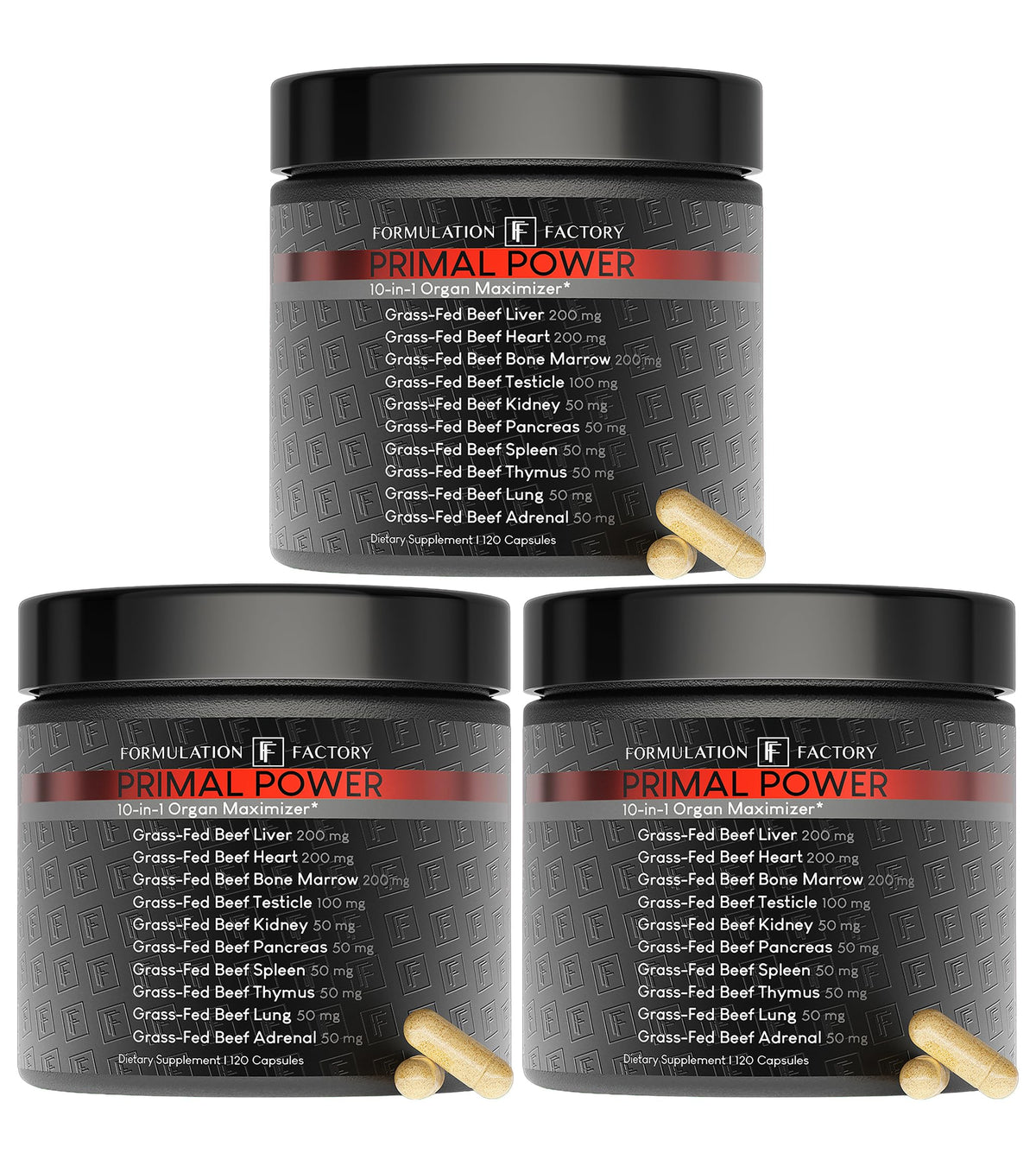 Formulation Factory Primal Power bottle front supports daily vitality.