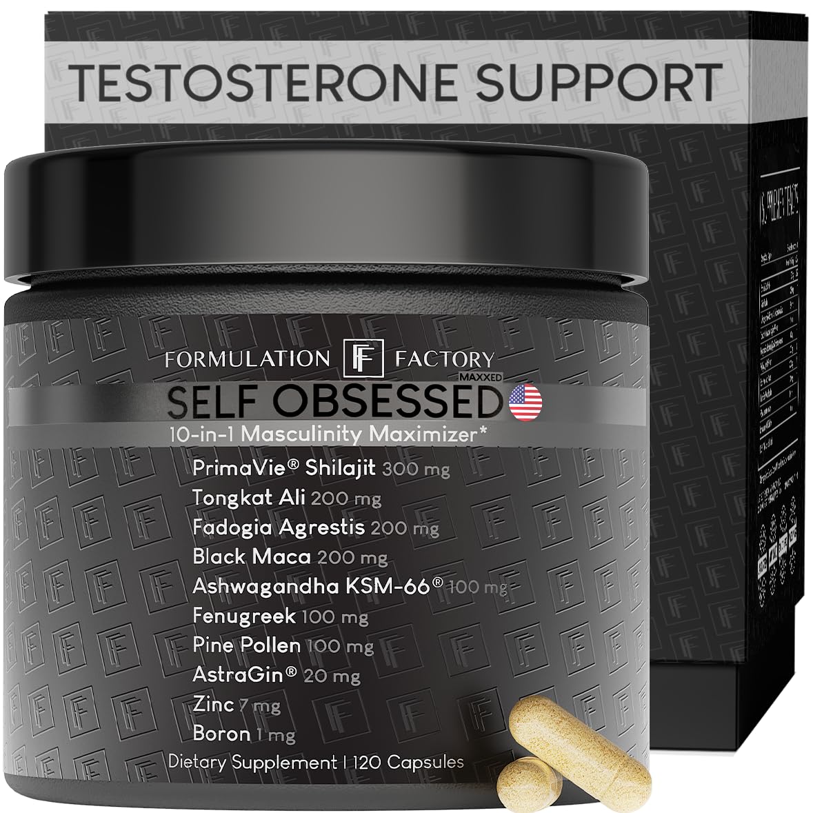 Formulation Factory Self Obsessed Maxxed bottle front showing premium vitality formula