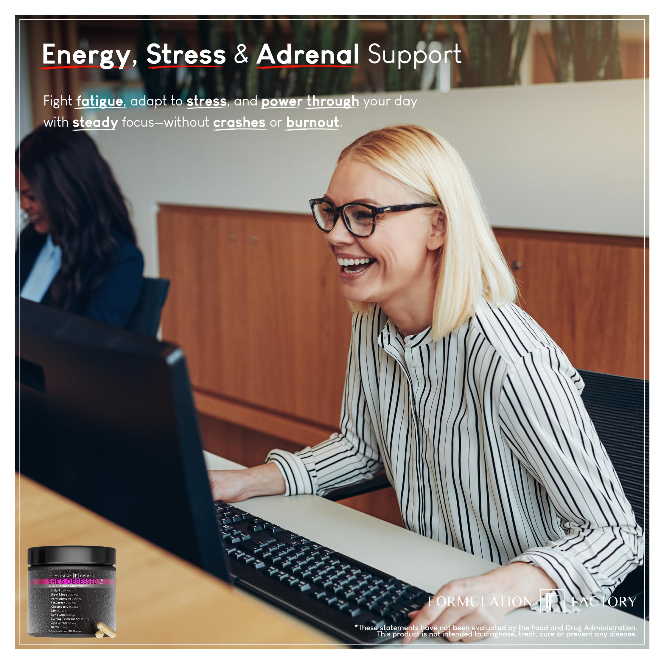 Formulation Factory She's Obsessed black maca capsules suggesting daily stamina