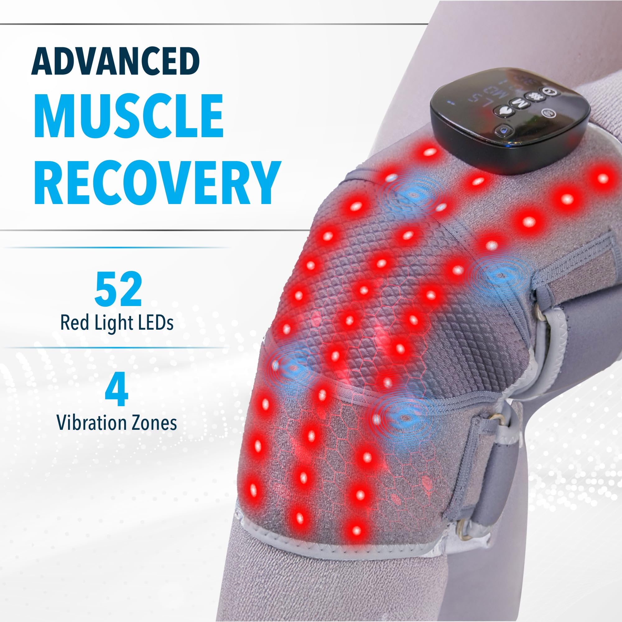 FORTHiQ RED+ cordless knee massager with rechargeable battery for mobility.