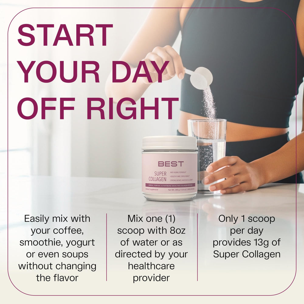 Fortibone collagen dissolves easily in hot or cold drinks.