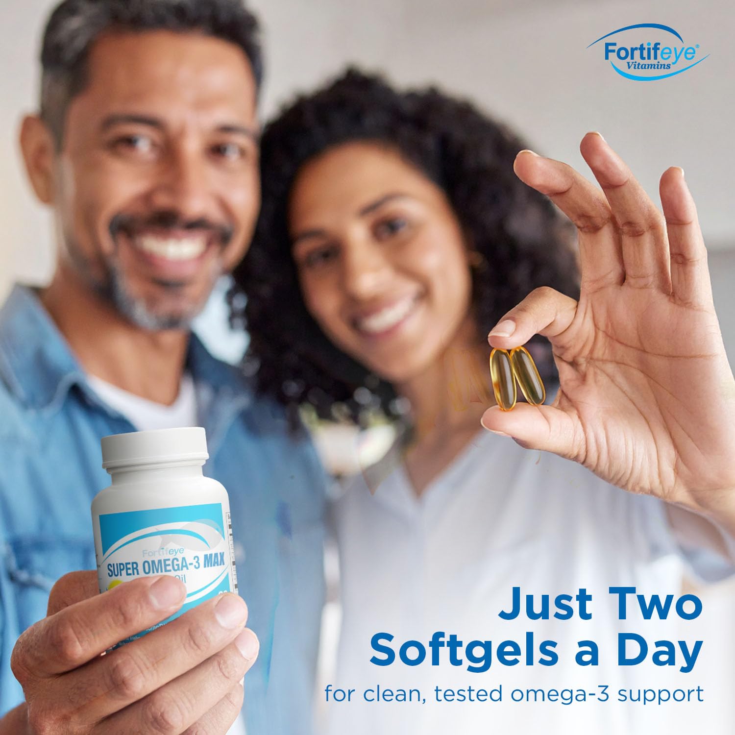Fortifeye Super Omega-3 Max daily routine setup beside a calendar.