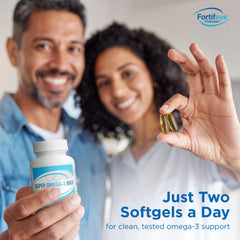 Fortifeye Super Omega-3 Max daily routine setup beside a calendar.