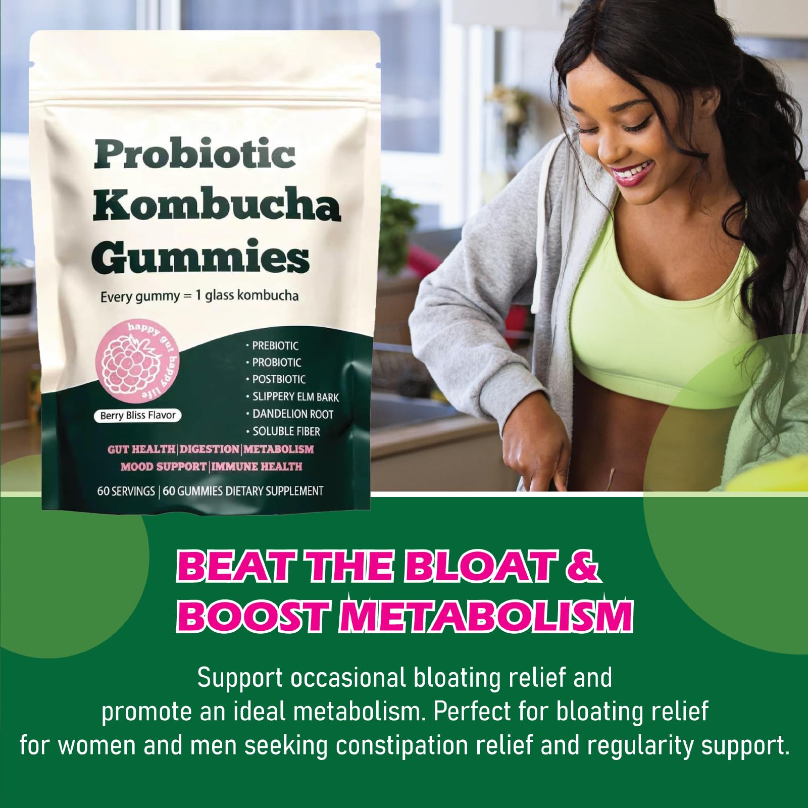 Fortirise gummy texture closeup highlights pleasant taste.