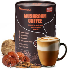 Fortisca 10-in-1 Mushroom Coffee tub front view for daily energy