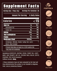 FORTISCA Mushroom Coffee cup steaming emphasizes smooth flavor and alertness